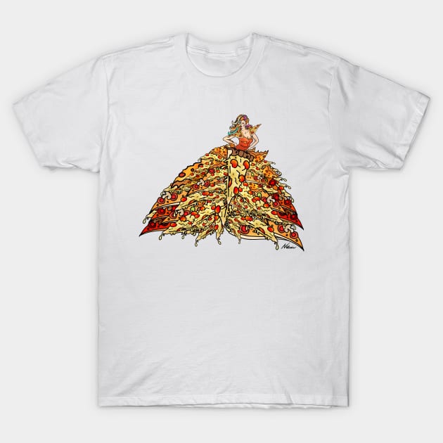 Pizza Peacock Mermaid Dress T-Shirt by notsniwart